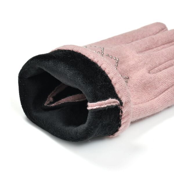 LA MAREY 2er-Set Kaschmir M&uuml;tzen und Handschuhen mit Mikropl&uuml;sch-Futter, Rosa image number 7