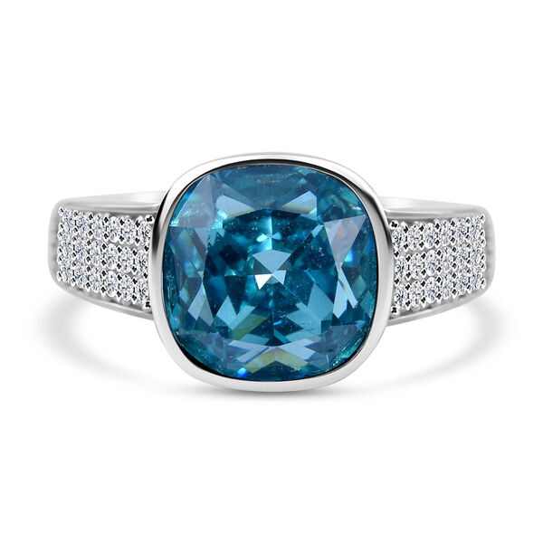 LUSTRO STELLA blauer und wei&szlig;er Zirkonia-Ring - 9,03 ct.