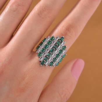 Gr&uuml;ner und wei&szlig;er Zirkonia flexibler Ring