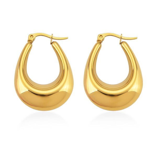 316L Edelstahl IP-Gelbbeschichtung Ohrringe 6,00g image number 3