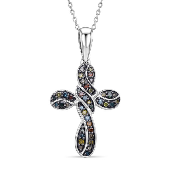 D'Joy Blauer Diamant Schmuckset ca. 50 cm 925 Silber Rhodiniert ca. 0.27 ct
