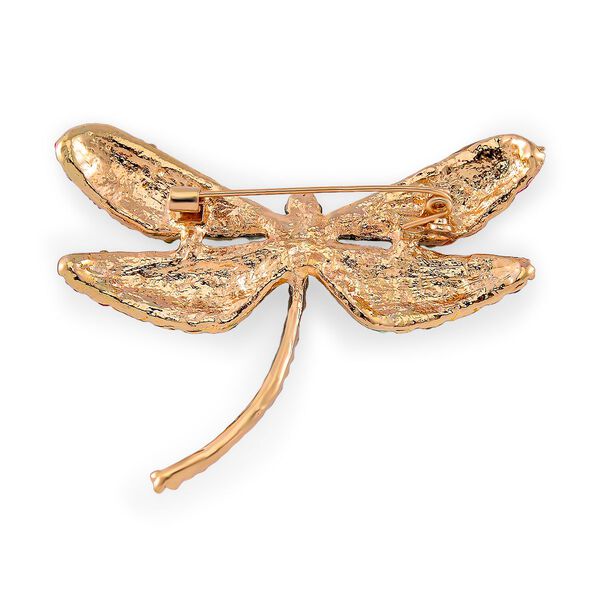 Mehrfarbiger Kristall Brosche Std Gelb image number 4