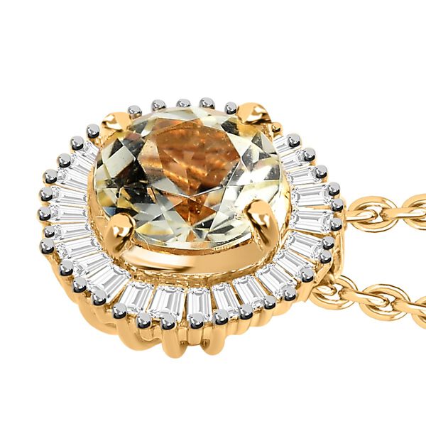 Triphan und Diamant Anhänger mit Kette - 1,09 ct. image number 3