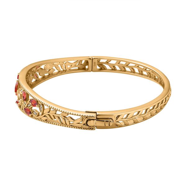 Granat Zirkonia und weißer Zirkonia-Armreif, 19 cm image number 4