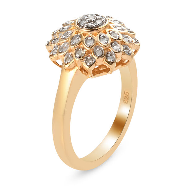 Wei&szlig;er Diamant P Ring 925 Silber Vermeil YG ca. 0,27 ct. image number 5