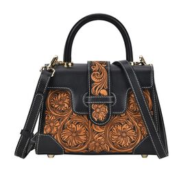 Grand Pelle  - Echtleder Handtasche, schwarz