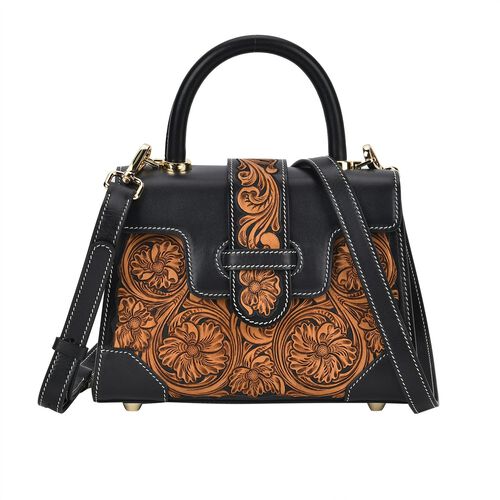 Grand Pelle  - Echtleder Handtasche, schwarz image number 0