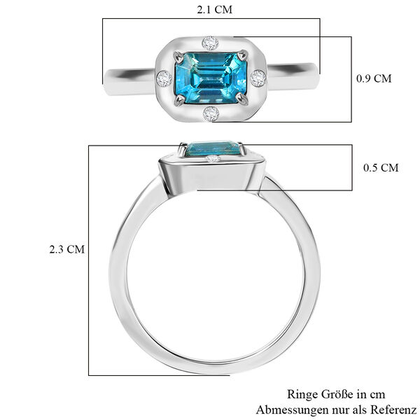 D'Joy AAA blauer und wei&szlig;er Zirkon Ring - 1,35 ct. image number 7