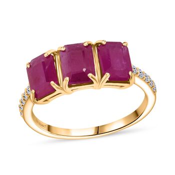 AAA Burma Rubin und Diamant Ring in 375 Gold - 3,44 ct.