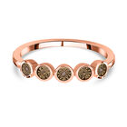 Natürlicher Champagner Diamant Ring, 925 Silber Roségold Vermeil, (Größe 17.00)