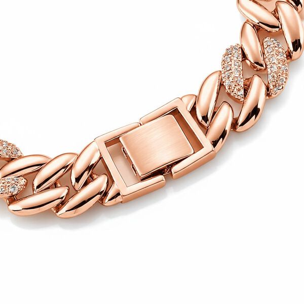 Wei&szlig;er Zirkonia Armband ca. 18.5 cm Nickelfreies Messing, ros&eacute;farben image number 4