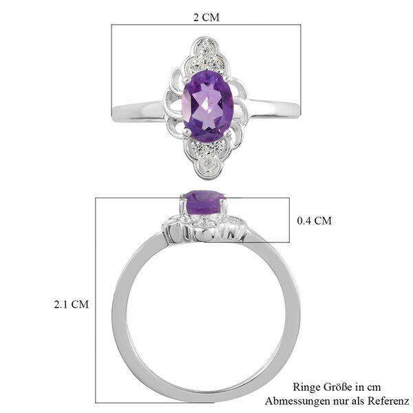 Afrikanischer Amethyst und Zirkon-Ring image number 7