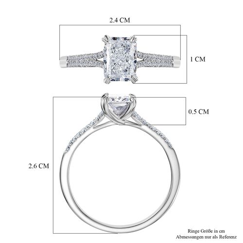 LUXURIANT IGI zertifizierter VS-EF Labor Diamant Ring in 950 Platin - 2 ct. image number 6