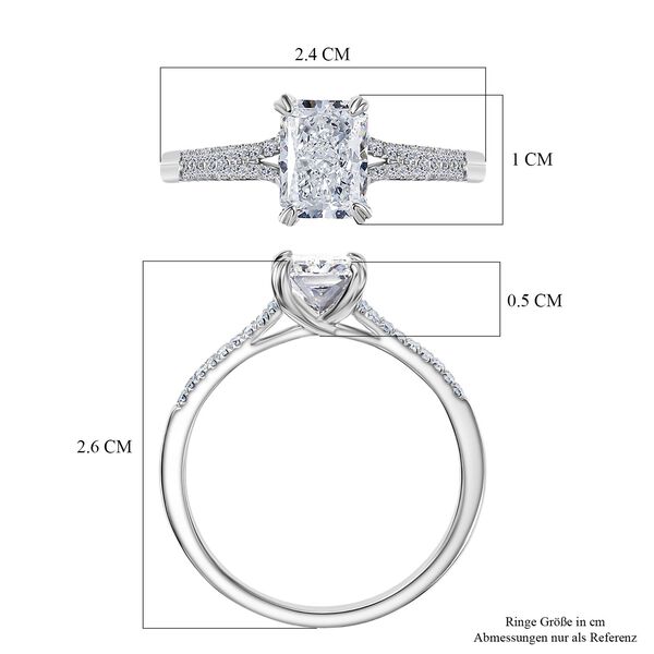 LUXURIANT IGI zertifizierter VS-EF Labor Diamant Ring in 950 Platin - 2 ct. image number 6