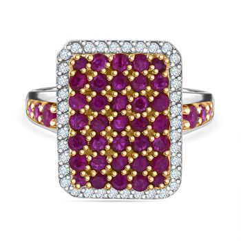 AA Nat&uuml;rlicher Mosambik-Rubin Ring, 925 Silber rhodiniert (Gr&ouml;&szlig;e 17.00) ca. 2.45 ct