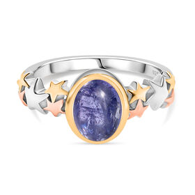 AA Tansanit Ring 925 Silber YG und RG und PE (Größe 21.00) ca. 1,74 ct