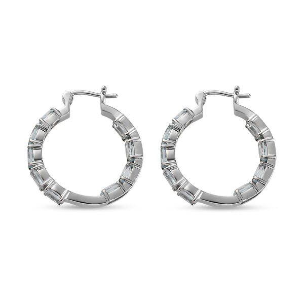 Himmelblaue Topas-Ohrringe, Edelstahl, ca. 10,55 ct image number 4