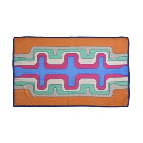 LA MAREY bedruckter Seidenschal, geometrisches Muster