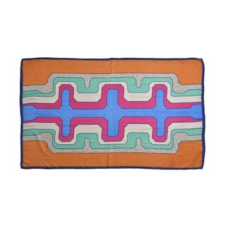 LA MAREY - bedruckter Seidenschal, 180x110 cm, geometrisches Muster