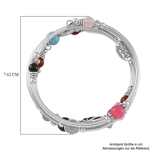 Flexibles und schwarz oxidiertes Multi Edelstein Armband - 40 ct. image number 5