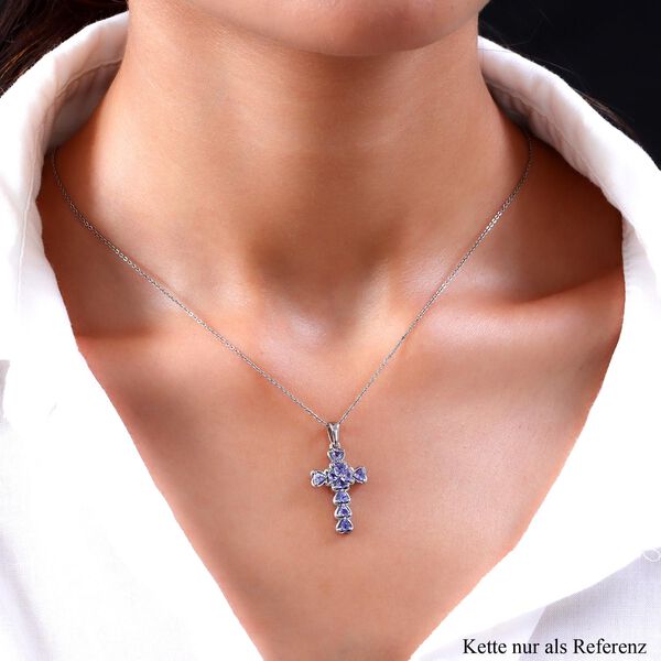 Tansanit Kreuz-Anhänger in Silber 1,21 Ct image number 2