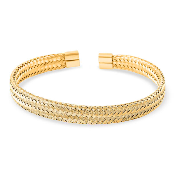 Flexibles 316L Edelstahl Armreif, ca. 12,00g, vergoldet image number 0