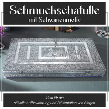 Handgefertigter Ringkoffer im Vintage Look, Schwan Motiv