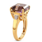 Exklusives Angebot - Premium Ametrin und weißer Zirkon-Ring, 925 Silber vergoldet (Größe 18.00) ca. 8,77 ct image number 4
