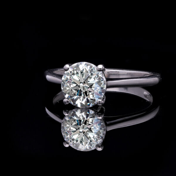 LUXURIANT SGL zertifizierter VS-EF Labor Rundschliff Diamant Ring in 950 Platin - 2 ct. image number 12