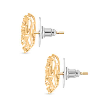 Ohrringe mit Diamantakzenten, 925 Silber in Goldton