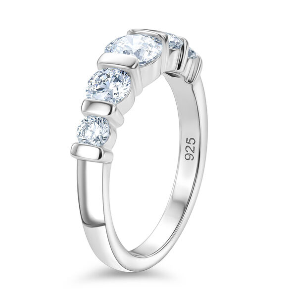 LUSTRO STELLA Hergestellt mit ZIRKONIA Ring 925 Silber Platin-&Uuml;berzug (Gr&ouml;&szlig;e 16.00) ca. 2,16 ct image number 5