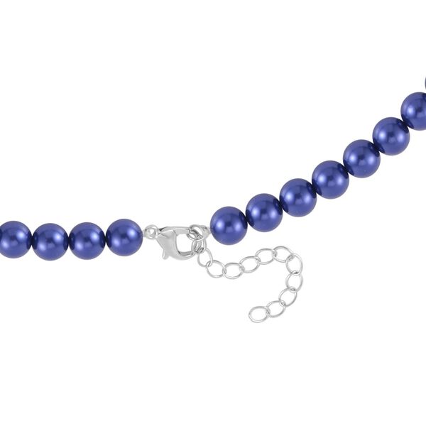 Lapislazuli, Blauer Muschelkernperle (8mm) Halskette, ca. 60 cm mit 5 cm extender image number 3