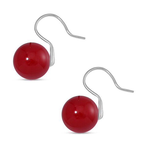 Rote Muschelkernperle Ohrringe 925 Silber rhodiniert image number 4