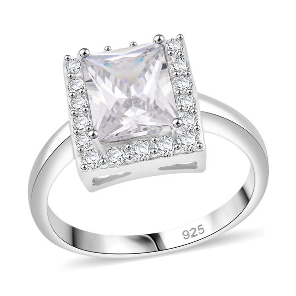 Lustro Stella Weißer Zirkonia Ring 925 Silber rhodiniert (Größe 20.00) image number 3