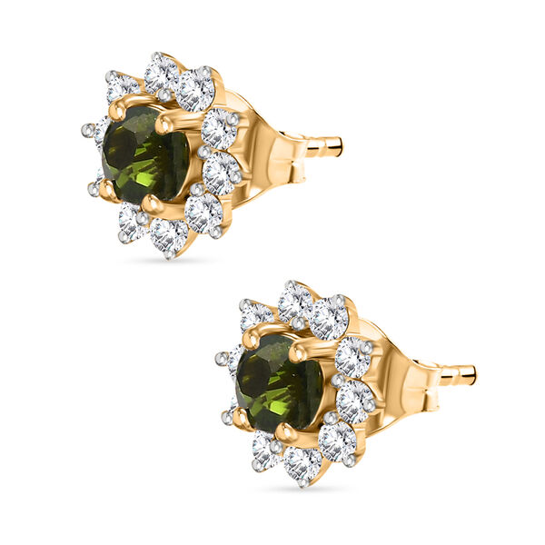 Nat&uuml;rliche Chromdiopsid und Zirkon-Ohrstecker - 1,15 ct. image number 8