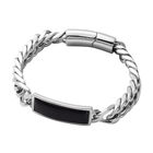 Schwarz gefärbtes Achat-Armband, 20 cm, Edelstahl ca. 40,00 ct image number 0