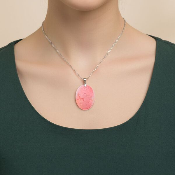 D'Joy Natürlicher Rosa Königsmuschel Perle Schmuckset ca. 50 cm 925 Silber rhodiniert ca. 25.00 ct image number 2