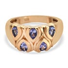 AA Tansanit Ring 925 Silber vergoldet  ca. 0,66 ct image number 0