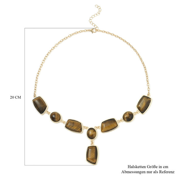 Gelbe Tigerauge-Halskette, 45 cm, goldfarben ca. 130,00 ct image number 5
