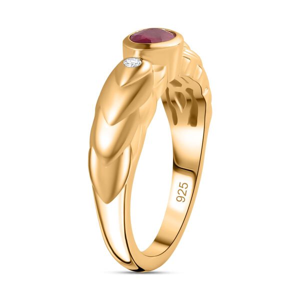 Afrikanischer Rubin und Zirkon-Ring - 0,76 ct. image number 5