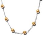 LUSTRO STELLA - österreichische, goldene Perlen-Kristall-Halskette, 45 cm, 925 Silber ca. 27,50 ct image number 0