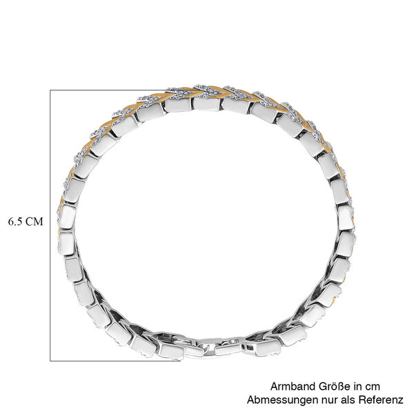 Wei&szlig;es Zirkonia 19cm zweifarbiges Armband image number 4