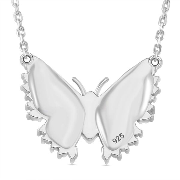 Blaue und weiße Zirkonia Halskette, 45cm image number 5