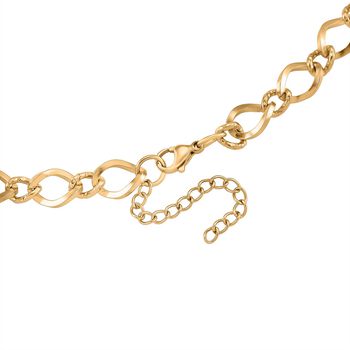 Gliederketten- und Herringbone-Design Halsketten-Set, Edelstahl, ca. 50 cm, goldafarben