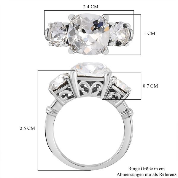 J Francis gefertigt mit SWAROVSKI- Wei&szlig;er Swarovski Kristall Ring image number 6