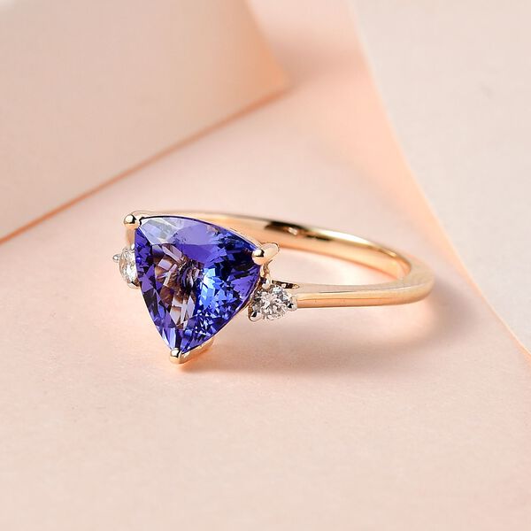 AA Tansanit und Diamant Ring in 585 Gold - 2,52 ct. image number 2