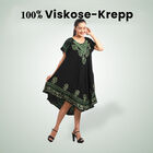 Luftiges Sommerkleid, 100% Viskose, One Size, Schwarz, grünes Blumenmuster image number 2