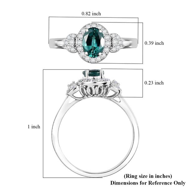 LUXORO zertifiziert und gepr&uuml;ft AAA Pirineu Lagoon Tourmalin und Diamant Ring in 585 Wei&szlig;gold - 1,10 ct. image number 6