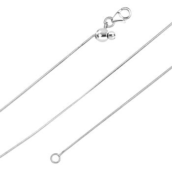 Schlangenkette mit verstellbarer Kugel in 925 Silber, 50cm