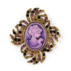 Kamee, Roter Kristall Brosche Antikes Gold